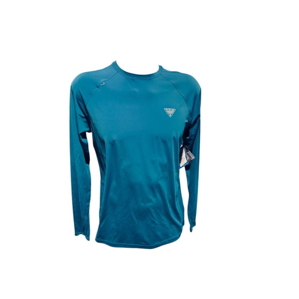 Men's Columbia pfg sunshirt Teal Long Sleeve Tee S